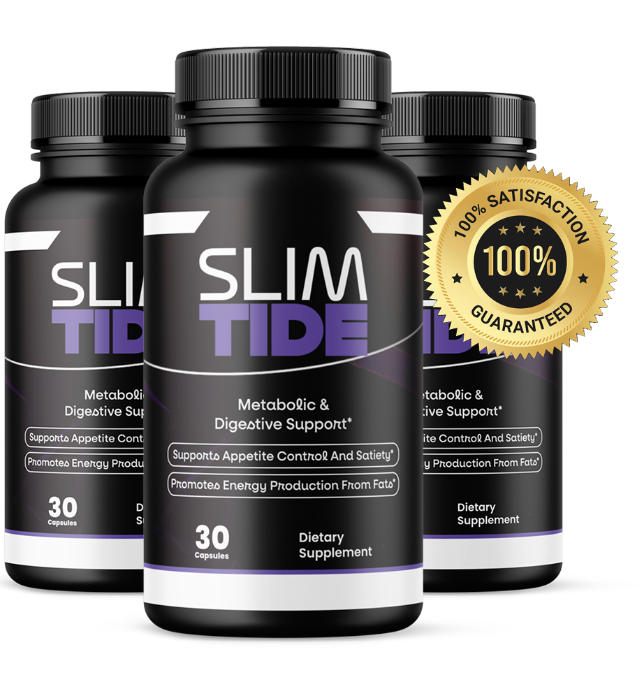 SlimTide 3 bottles with 100% satisfaction guaranteed seal