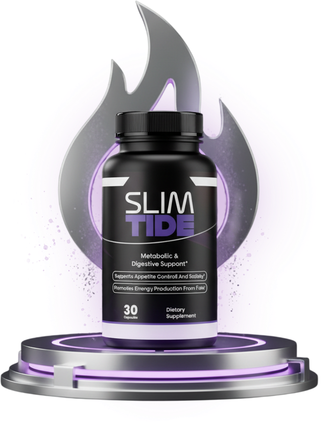 SlimTide natural weight loss supplement bottle — metabolic and digestive support formula